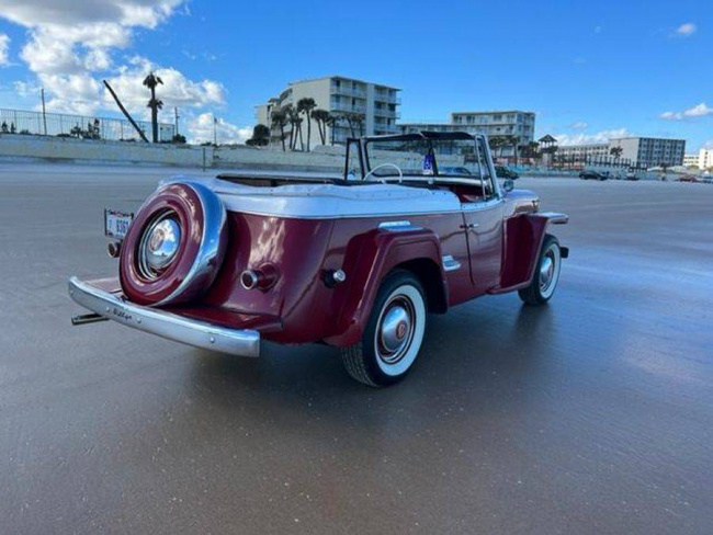 american, news, muscle, newsletter, handpicked, sports, classic, client, modern classic, europe, features, luxury, trucks, celebrity, off-road, exotic, asian, this fully restored willys jeepster is ready for the beach and it is selling at carlisle auctions lakeland