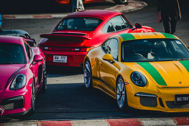 sports cars, luxury, bangkok's air-cooled porsche extravaganza is a candy colored dream