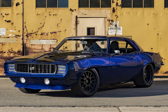 muscle cars, engine, kindred motorworks introduces retromod supercharged camaro lt and electric chevy 3100 truck