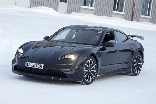porsche, taycan, car news, coupe, electric cars, performance cars, prestige cars, spy pics, porsche taycan gt to pack more than 746kw
