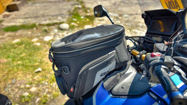 givi bikenbiker, mototcycle accessories, tank guard, crash guard, hydration pack, luggage, dolmiti trekker, side cases, rucksack, side stand extension, windscreen, aftermarket, accessories, top case, , overdrive, 2022 overdrive adv bike shootout: gear and accessories
