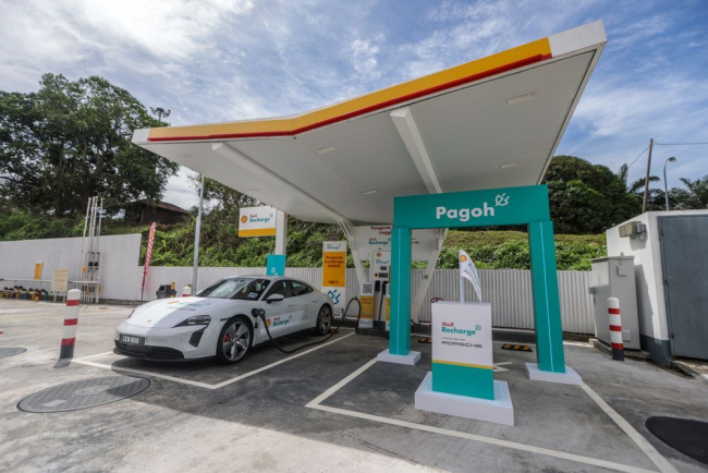 electric vehicle ev, shell, shell malaysia, shell recharge hpc station, shell recharge high-performance chargers, shell dc fast charger, porsche, porsche asia pacific, sea's longest cross-country ev charging network is now operational