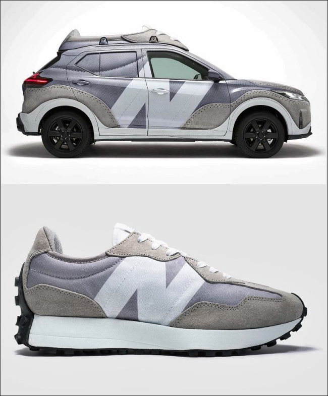 nissan and new balance collaborate to create unique kicks 327 edition