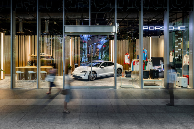porsche singapore unveils new pop-up retail experience at guoco tower
