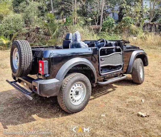mahindra thar modified open top – inspired by willys jeep