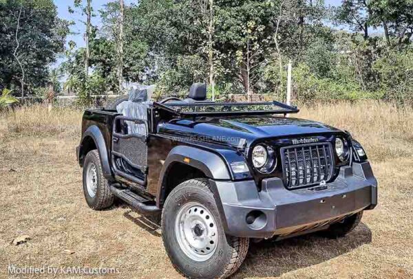 mahindra thar modified open top – inspired by willys jeep