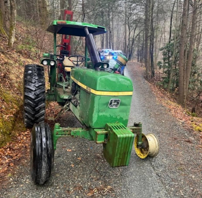car theft, john deere, tractor, weird car news, watch: man steals john deere tractor, takes cops on wild chase in north carolina