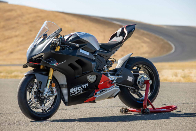 The Ducati Panigale V4 SP2 requires the highest cost of admission—$39,500.