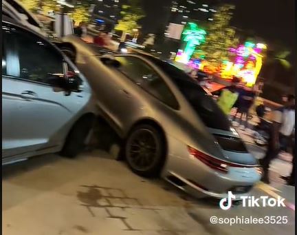 porsche 911 crashes into 3 parked cars at ioi city mall
