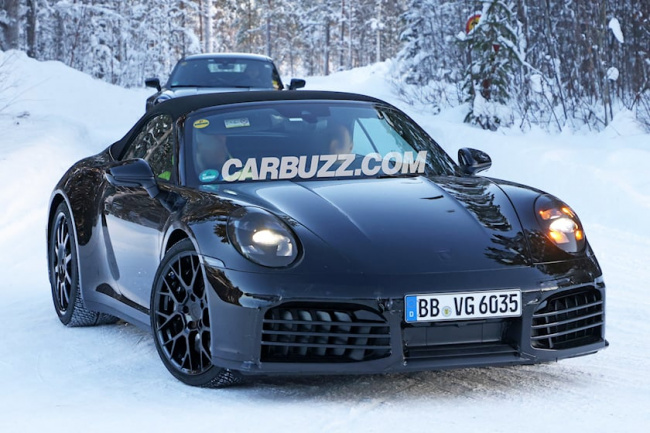 spy shots, sports cars, porsche 911 carrera convertible and coupe reveal more production elements