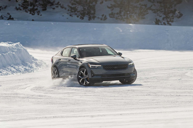 the 2023 polestar 2 ev is a mighty winter driving machine