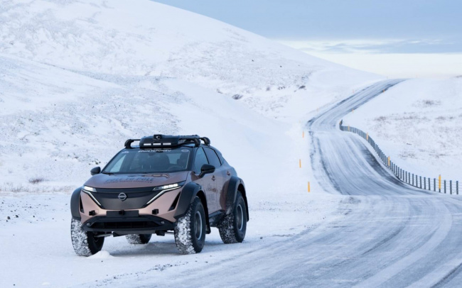 nissan unveils beefed-up ariya for pole-to-pole ev expedition
