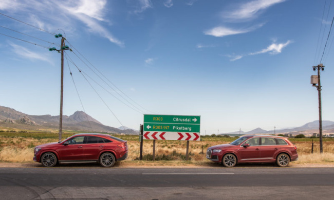 epic drive: audi q7 and mercedes gle coupé become rubies in the rough