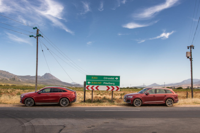 epic drive: audi q7 and mercedes gle coupé become rubies in the rough
