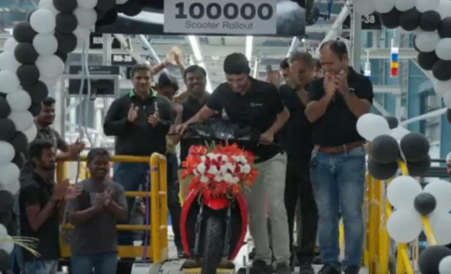 Ather 450X production crosses the 1 lakh unit milestone, Indian, 2-Wheels, Ather Energy, Ather 450X, Milestone
