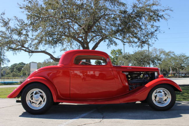 handpicked, classic, american, news, muscle, newsletter, sports, client, modern classic, europe, features, luxury, trucks, celebrity, off-road, exotic, asian, supercar, this 1934 ford coupe punches with a 502 cubic inch v-8