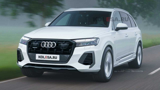 2024 audi q7 facelift rendered based on first spy photos