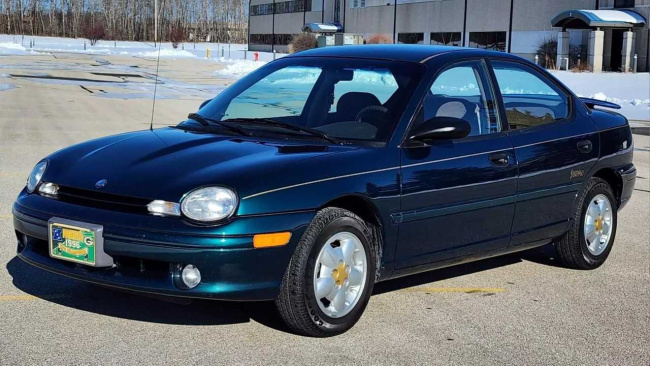 this 1997 plymouth neon has 11k miles, autographs from super bowl champs
