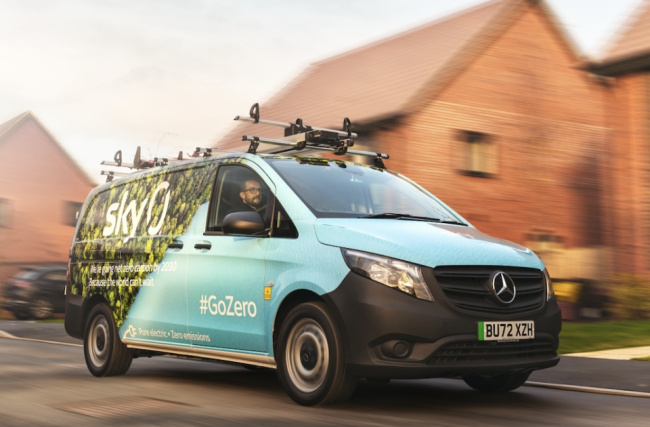commercial, ev infrastructure, sky takes on eleven mercedes-benz evito electric vans