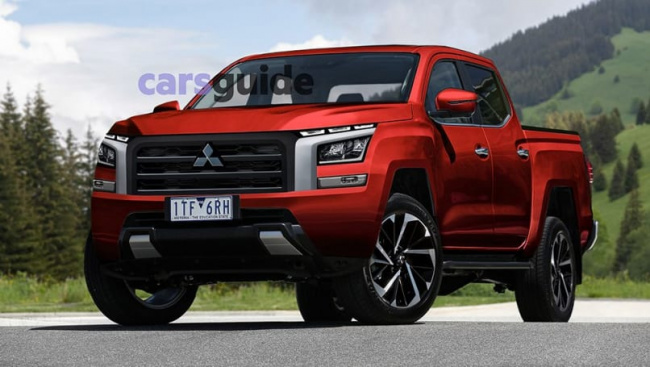 mitsubishi triton, mitsubishi triton 2023, mitsubishi news, mitsubishi commercial range, mitsubishi ute range, commercial, hybrid cars, mitsubishi, plug-in hybrid, industry news, green cars, off road, caught testing! toyota hilux-rivalling next-generation 2024 mitsubishi triton dual-cab ute spied on the road