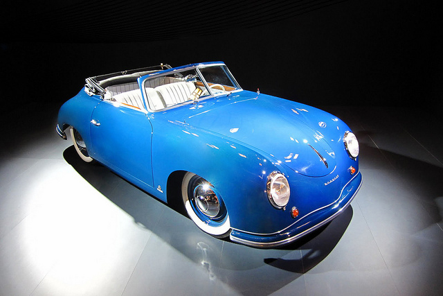 Baby Blue Porsche 356 Convertible Sports Car, convertible, old car, Porsche, Porsche 356, sports car, sportscar