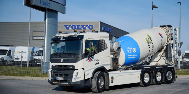 berlin, cemex, electric trucks, fmx electric, volvo trucks, volvo trucks delivers first electric concrete mixer