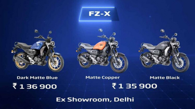 2023 yamaha fzs, r15, mt-15, fzx launched – official prices