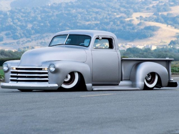 1953 Chevy Pickup Truck, 1950s Cars, lead sled, pickup truck, white wall tires
