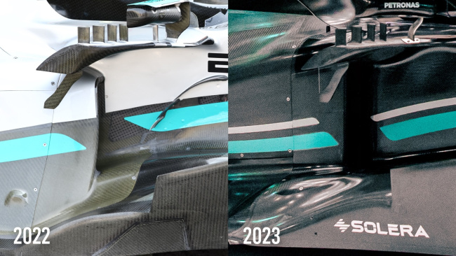 mercedes hints sidepods could change with its f1 2023 upgrades