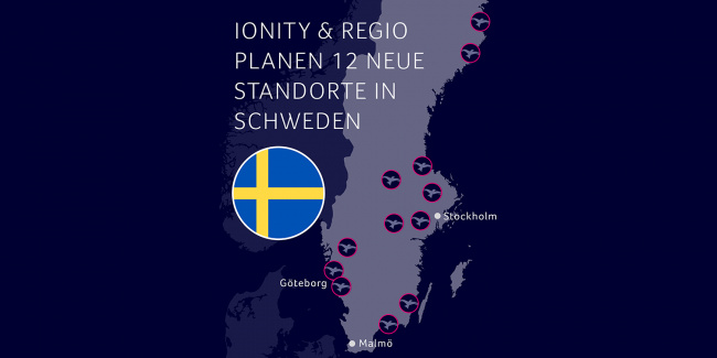 charging stations, ionity, regio, sweden, ionity to double the number of its high-power chargers in sweden