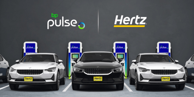bp pulse, car rental, charging stations, hertz, bp to invest billions in charging network in the usa with hertz