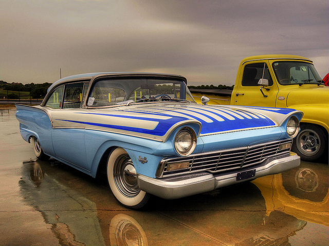 1957 Ford Fairlane, 1950s Cars, ford, old car, white wall tires