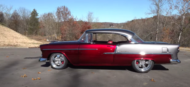 two-tone beauty: ’55 chevy custom built with great attention to detail, ls3 engine and magic interior