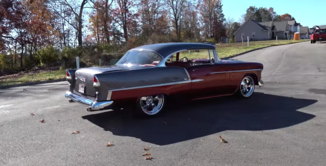two-tone beauty: ’55 chevy custom built with great attention to detail, ls3 engine and magic interior