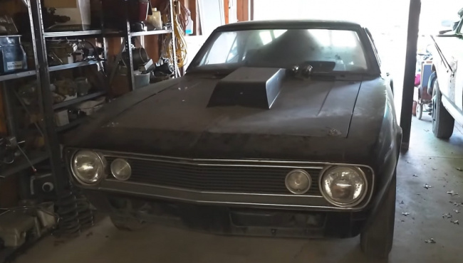 1967 chevrolet camaro dragster spent decades in storage, gets first wash in 40 years
