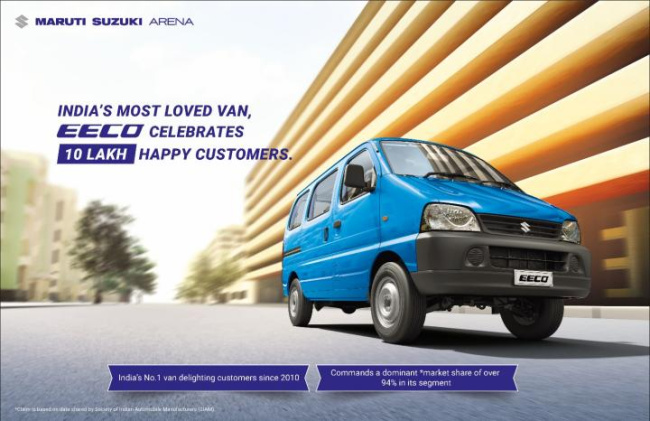 Maruti Eeco sales cross the 10 lakh unit mark, Indian, Maruti Suzuki, Sales & Analysis, Eeco, Sales, Milestone