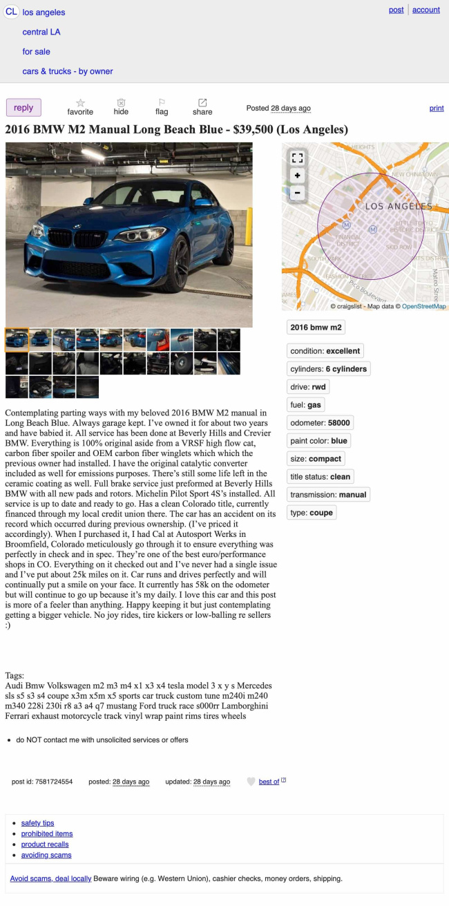 at $39,500, is this manual-equipped 2016 bmw m2 automatically a good deal?