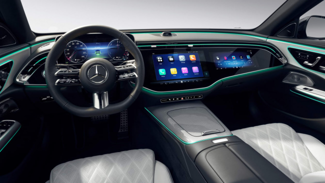 executive cars, e-class saloon, new mercedes e-class ‘superscreen’ to feature tiktok and video games