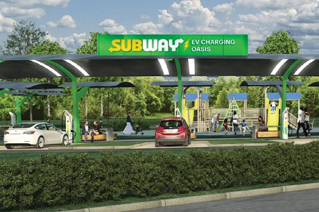 offbeat, subway's electric vehicle charging oasis parks are the future of ev chargers