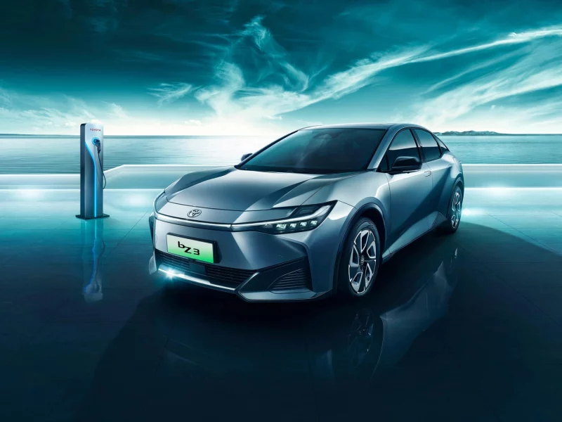 ev, quick news, toyota bz3 with byd inside rolled off the production line in china. starts at 27,400 usd