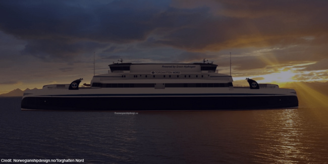 electric ferries, electric ships, fcev, fuel cell, norway, powercell, seam, the norwegian ship design company, torghatten nord, norwegian shipping company orders two hydrogen ferries
