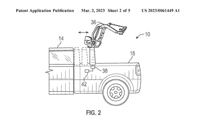 video, trucks, technology, scoop, patents and trademarks, ford designs slidable crossbar with winch and robotic arm perfect for the f-150