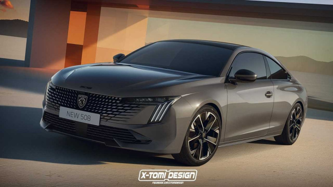 2023 peugeot 508 coupe rendering is 4 series rival that won't happen