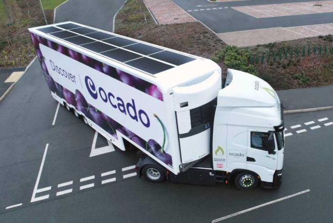 commercial, ev charging, events, taxis, ocado refrigerated trucks now powered by solar