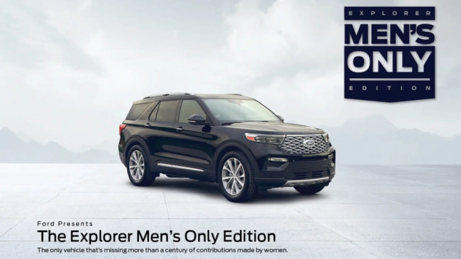 explorer, ford, women, ford celebrates international women’s day with a ‘men’s only ford explorer’
