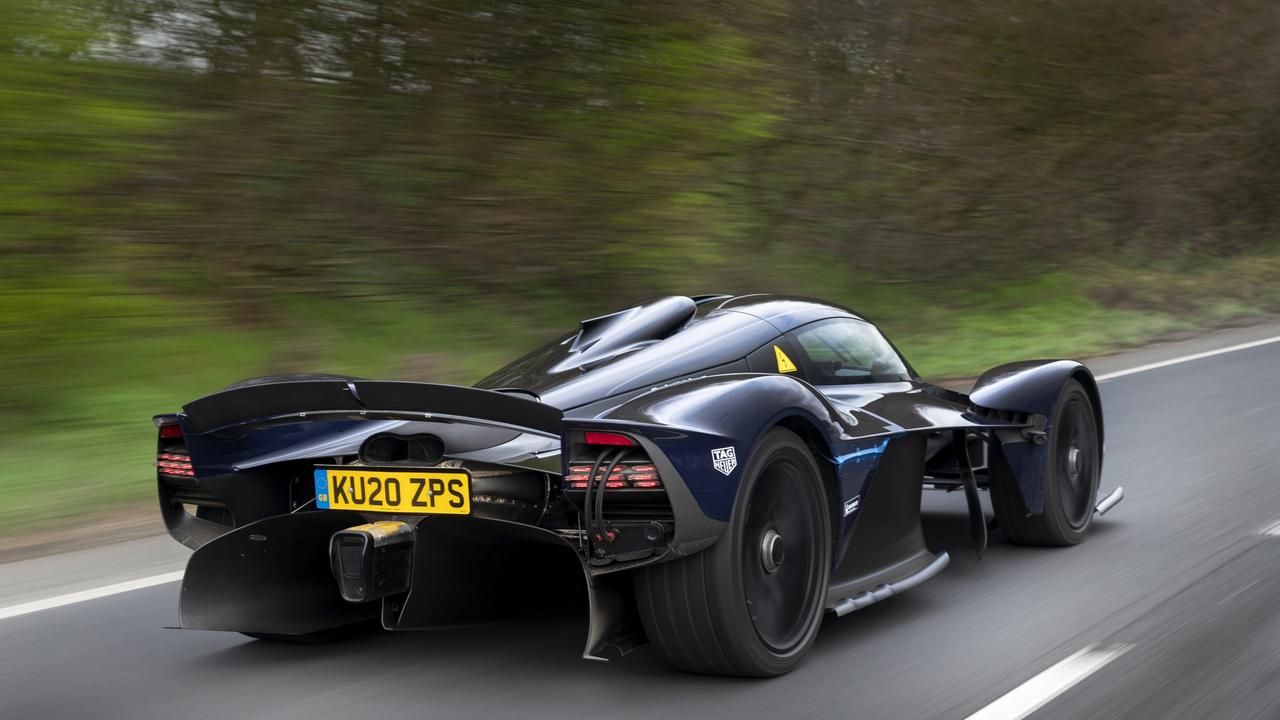 Aston Martin’s Valkyrie is the wildest car to wear number plates., Aston Martin’s Valkyrie has a race-inspired cockpit., Alonso finished on the podium in his first race for Aston Martin. Photo: Clive Mason/Getty Images, Red Bull’s relationship with Aston Martin is over. Photo: Mark Thompson/Getty Images, Aston Martin developed the Valkyrie in partnership with Red Bull., The Aston Martin Valkyrie is a wild machine., Technology, Motoring, Motoring News, Aston Martin Valkyrie unleashed on track