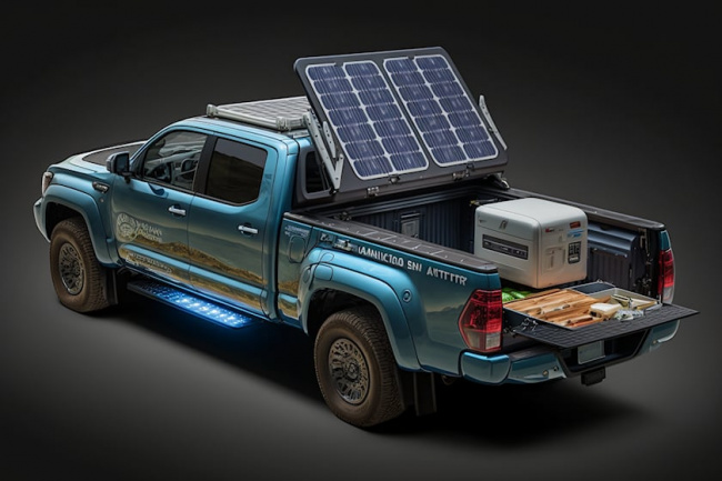 trucks, scoop, patents and trademarks, toyota's smart solar tonneau cover thinks for itself to protect your payload