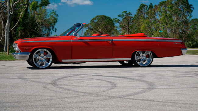 handpicked, classic, american, news, muscle, newsletter, sports, client, modern classic, europe, features, luxury, trucks, celebrity, off-road, exotic, asian, italian, ls7 powered 1962 chevrolet impala convertible headlines premier auction's punta gorda event