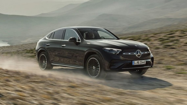 mercedes-benz glc-class, mercedes-benz c-class, mercedes-benz glc, mercedes-benz glc-class 2023, mercedes-benz c-class 2023, mercedes-benz glc 2023, mercedes-benz news, mercedes-benz coupe range, hybrid cars, mercedes-benz, industry news, showroom news, prestige & luxury cars, green cars, coupe swoop! 2024 mercedes-benz glc coupe revealed: new bmw x4 and audi q5 sportback in firing line