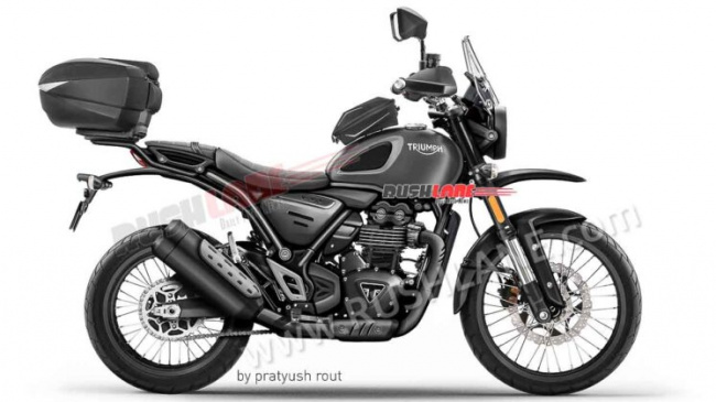 triumph-bajaj adventure motorcycle render – re himalayan 450 rival